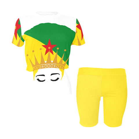 Ensemble t-shirt et short cycliste Queen Afro | YANA