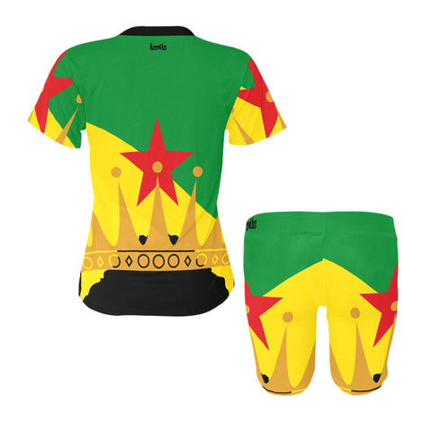 Ensemble t-shirt et short cycliste Queen Afro | YANA V2