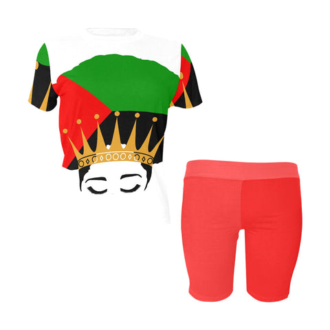Ensemble t-shirt et short cycliste Queen Afro | MADA