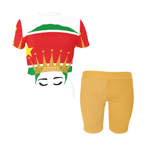 Ensemble t-shirt et short cycliste Queen Afro | GWADA