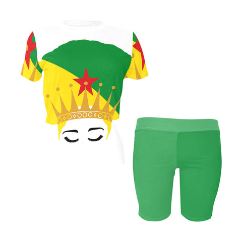 Ensemble t-shirt et short cycliste Queen Afro | YANA