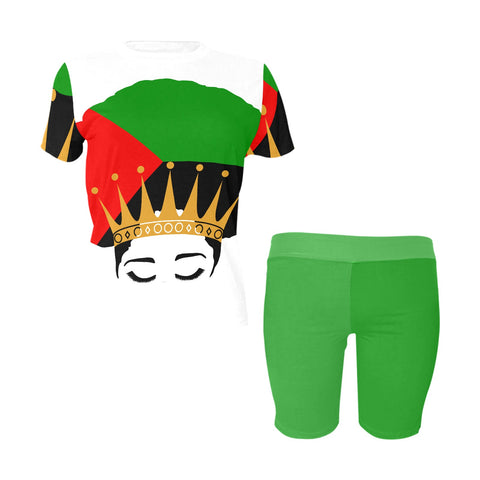 Ensemble t-shirt et short cycliste Queen Afro | MADA