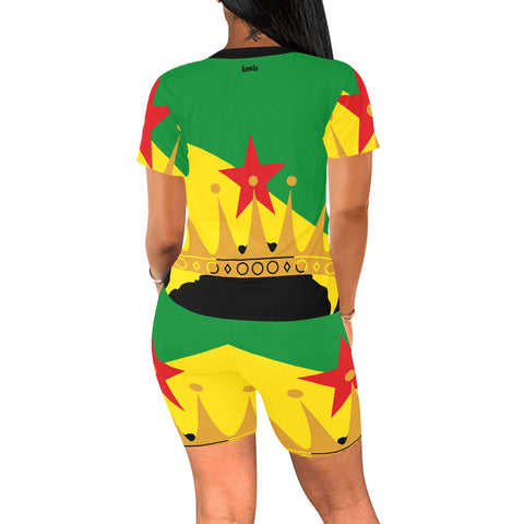 Ensemble t-shirt et short cycliste Queen Afro | YANA V2