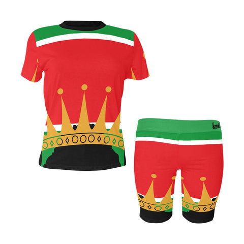Ensemble t-shirt et short cycliste Queen Afro | GWADA V2