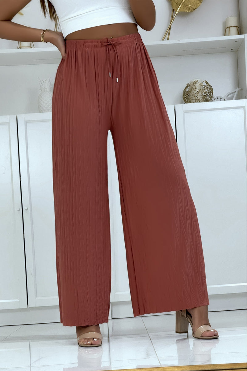 Pantalon 2025 palazzo plissé